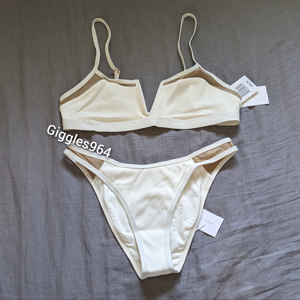 L*Space Sadie Troy Bikini Set Cream Ribbed